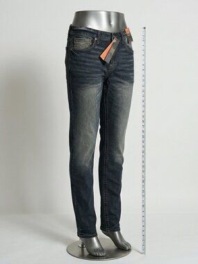 True Rebel Jeans Premium Denim 808 Slim Fit Men's 34x32 Bleu Cotton Blend